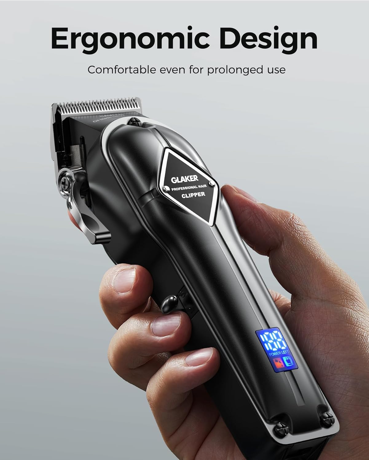 GLAKER Hair Clippers for Men Professional - Cordless Clippers and Trimmers Set, Complete Barber Kit for Hair Trimming & Beard Grooming, Mens Haircutting Kits for Blending & Fade Cuts